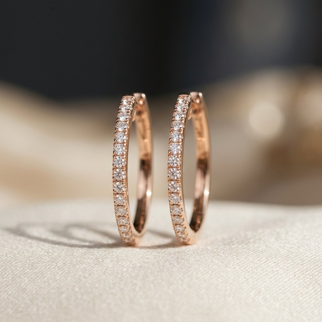 Rose Gold Halka Küpe